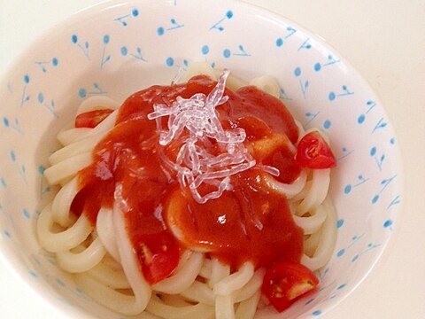 子供が喜ぶミートソースの冷やしうどん